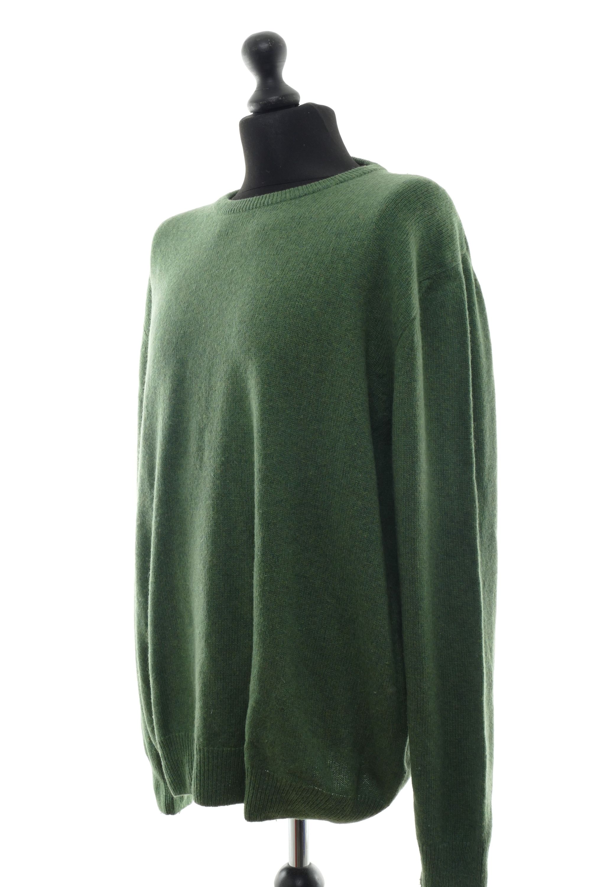 Andrea Fenzi men's sweater 58 green light crew neck knit with lamb's wool Andrea Fenzi men's sweater 58 green light crew neck knit with lamb's wool