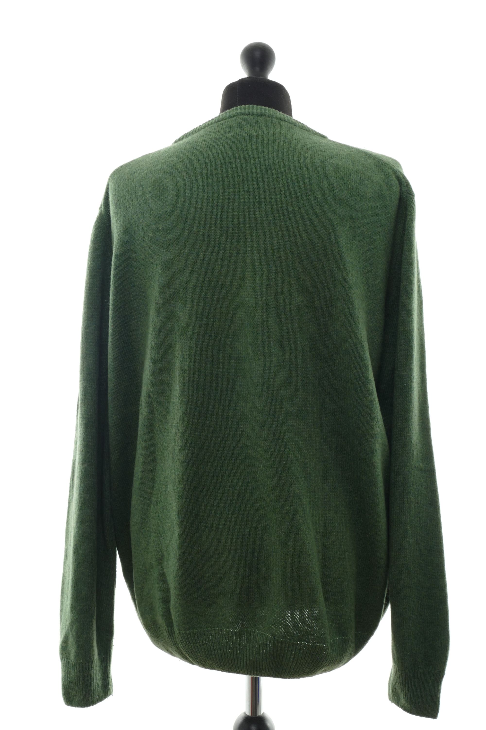 Andrea Fenzi men's sweater 58 green light crew neck knit with lamb's wool Andrea Fenzi men's sweater 58 green light crew neck knit with lamb's wool