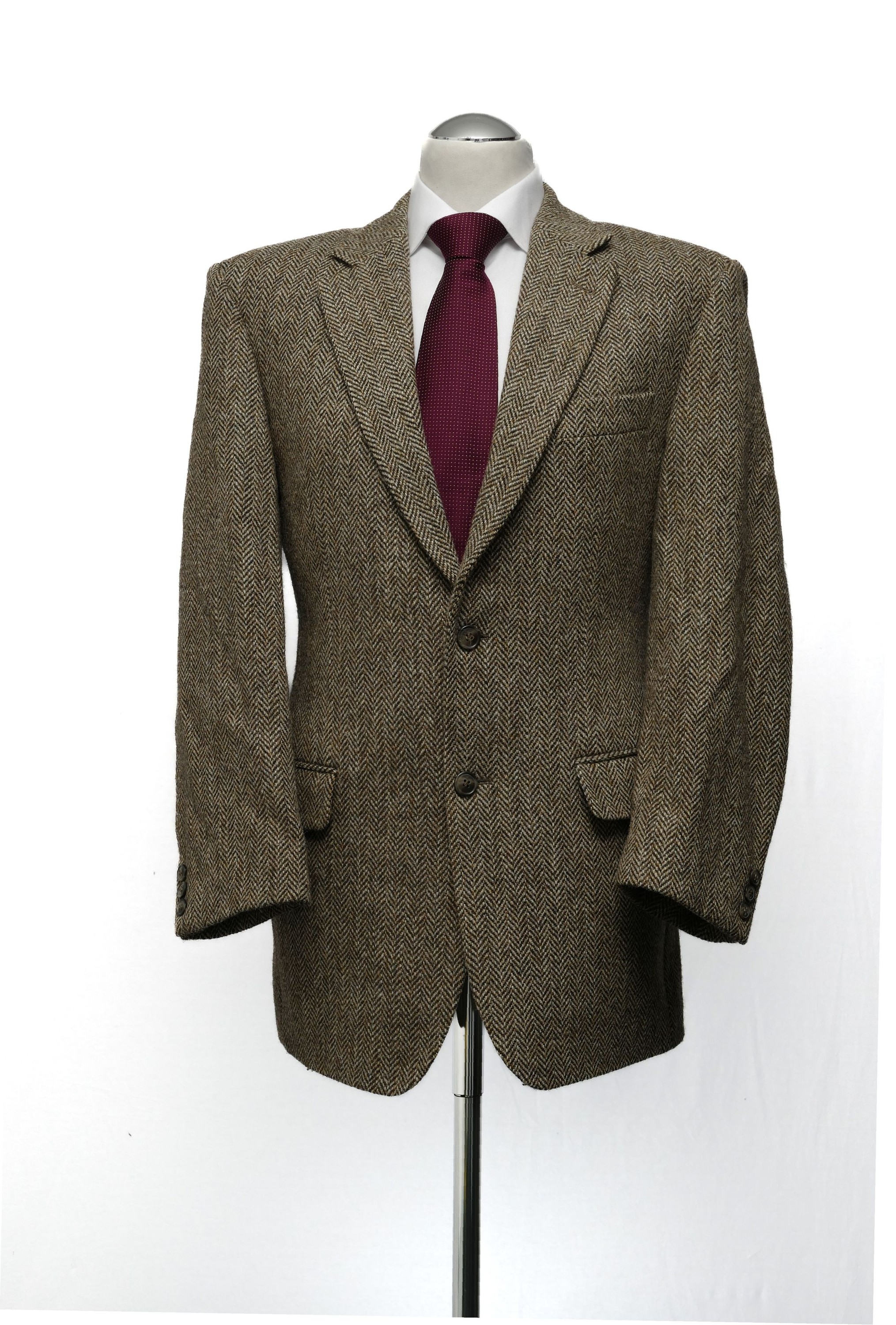 Harris Tweed jacket jacket 24 beige olive herringbone single-breasted 2-button 100% wool Harris Tweed jacket jacket 24 beige olive herringbone single-breasted 2-button 100% wool
