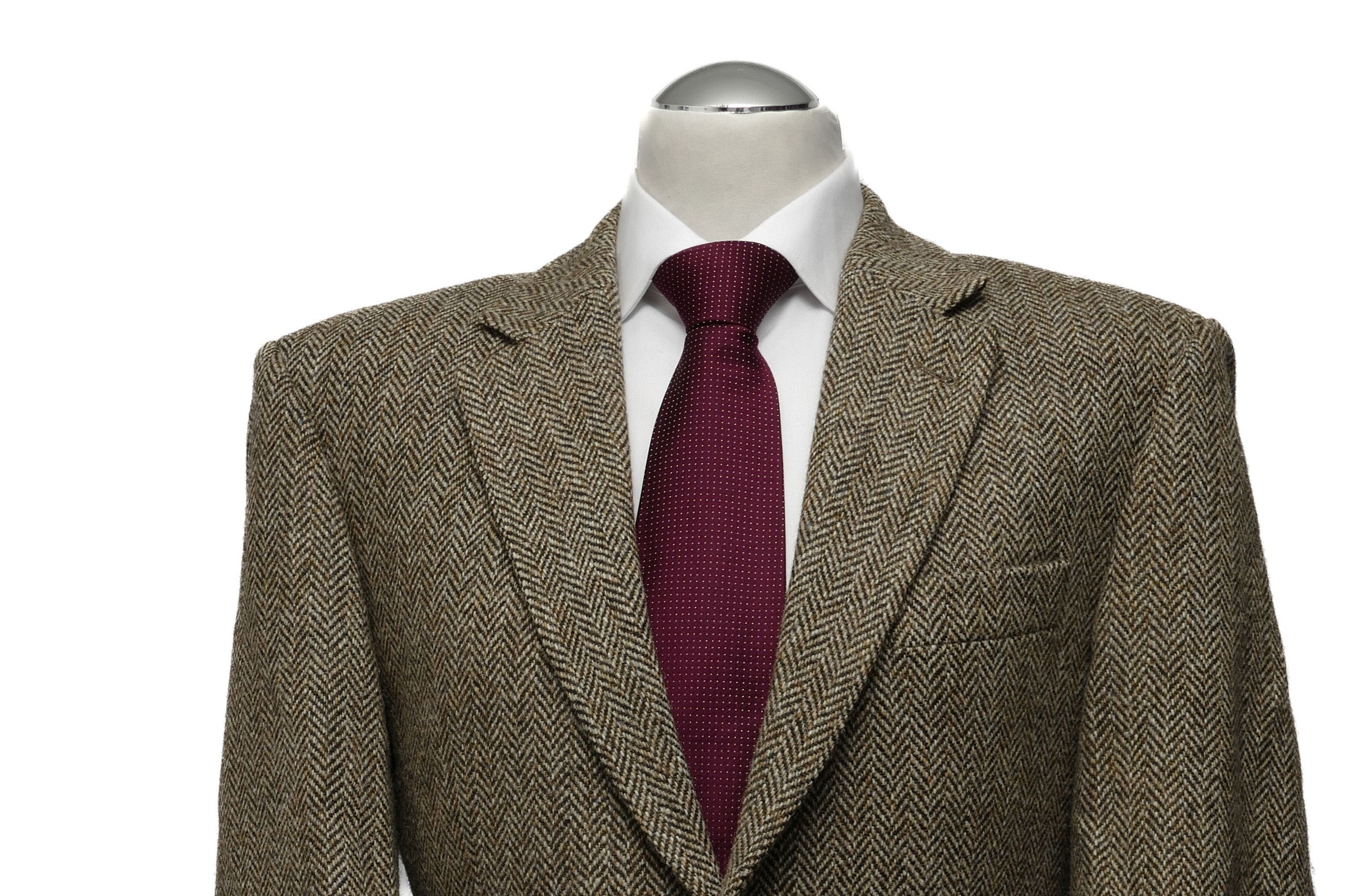 Harris Tweed jacket jacket 24 beige olive herringbone single-breasted 2-button 100% wool Harris Tweed jacket jacket 24 beige olive herringbone single-breasted 2-button 100% wool