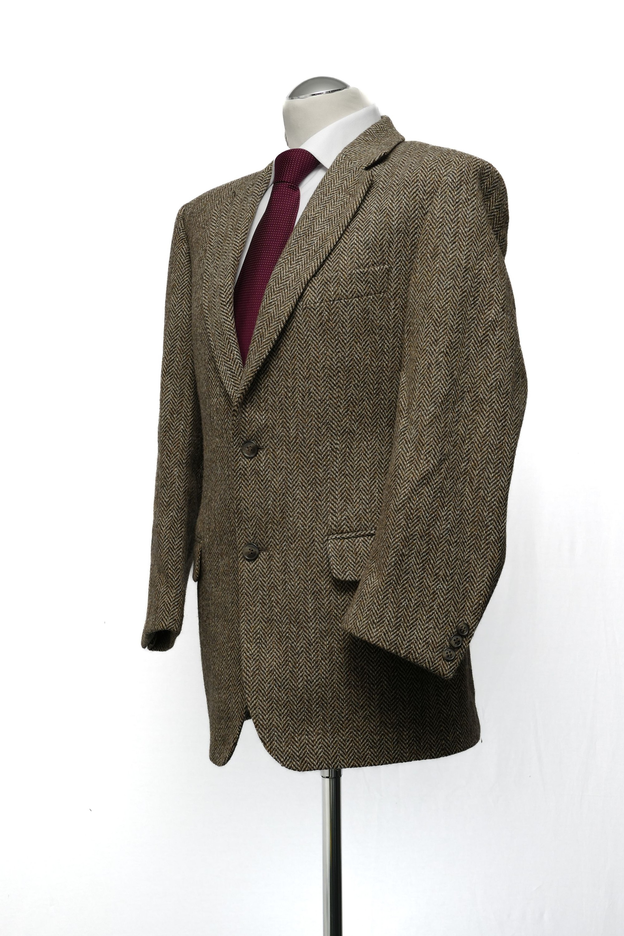 Harris Tweed jacket jacket 24 beige olive herringbone single-breasted 2-button 100% wool Harris Tweed jacket jacket 24 beige olive herringbone single-breasted 2-button 100% wool