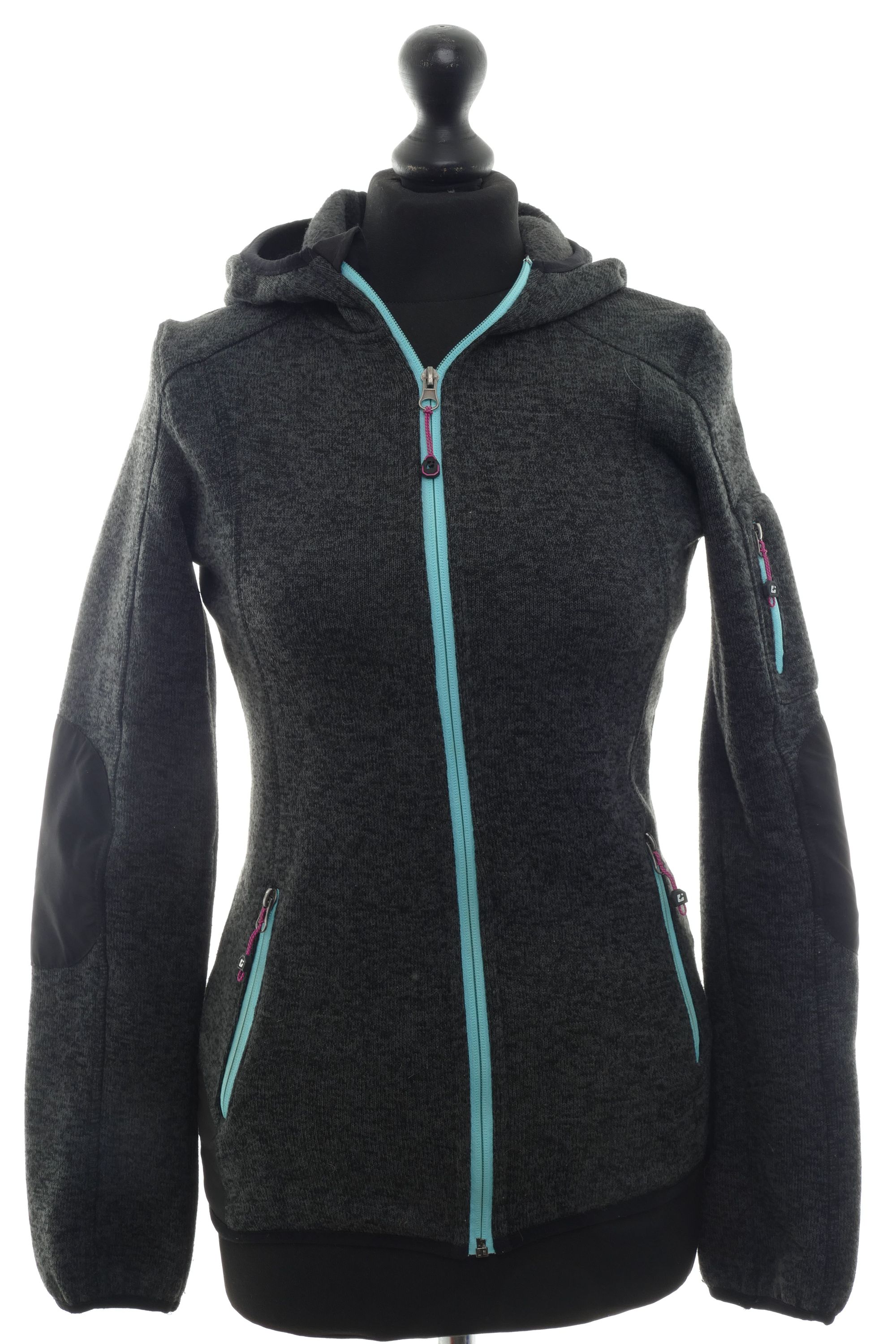 Killtec children's cardigan cardigan 164 gray dark gray hood zip knit Killtec children's cardigan cardigan 164 gray dark gray hood zip knit