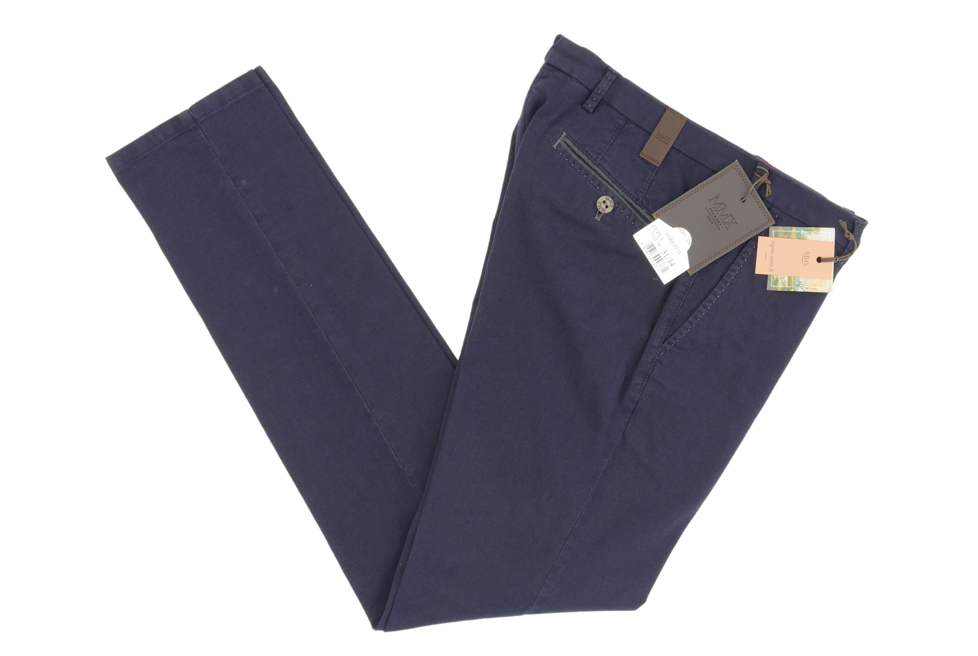 MMX Lupus men's chino trousers W32 L34 32/34 blue dark blue straight cotton NEW MMX Lupus men's chino trousers W32 L34 32/34 blue dark blue straight cotton NEW
