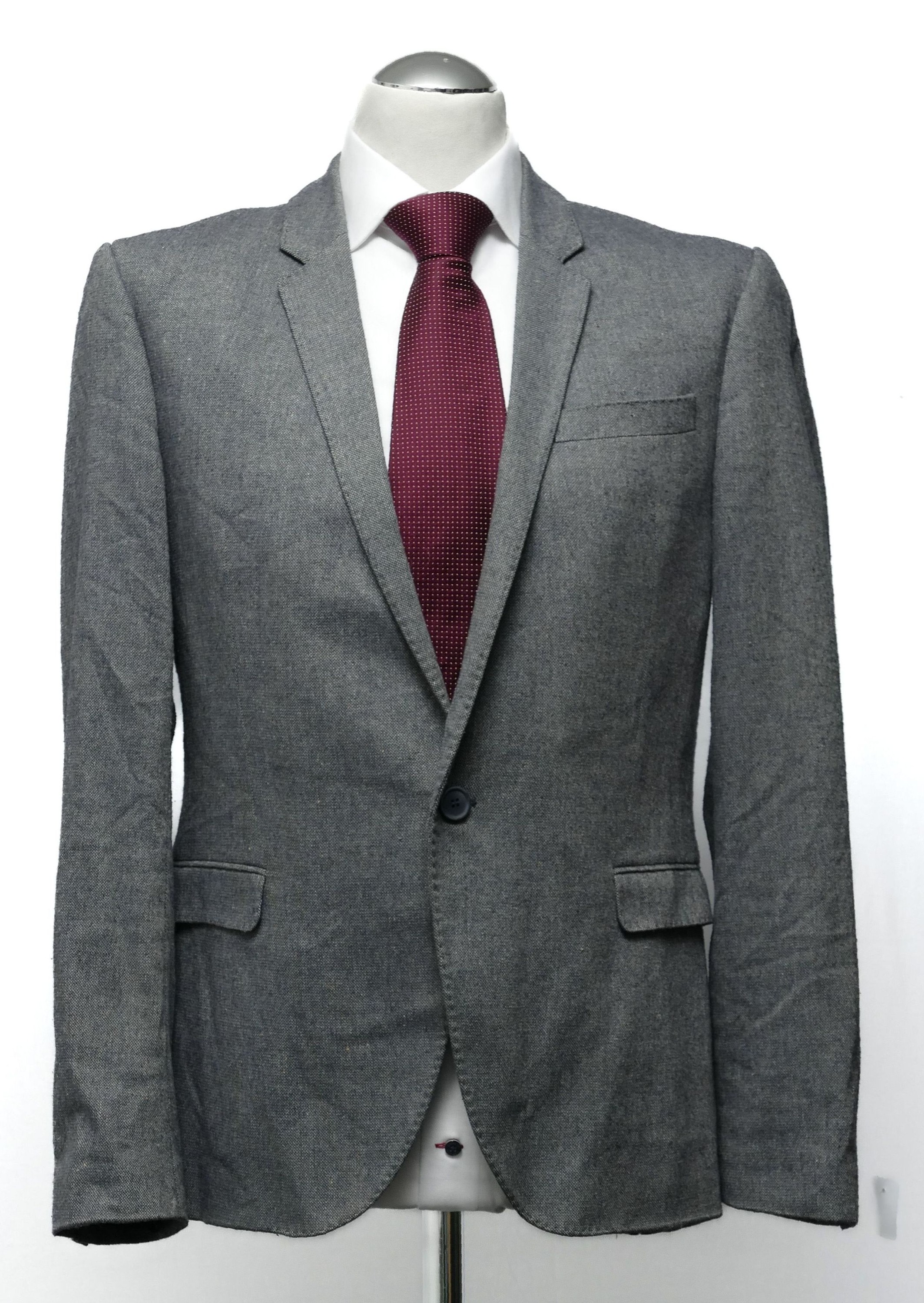 Giacca uomo Drykorn 48 in panno grigio melange monopetto 1 bottone Giacca uomo Drykorn 48 in panno grigio melange monopetto 1 bottone
