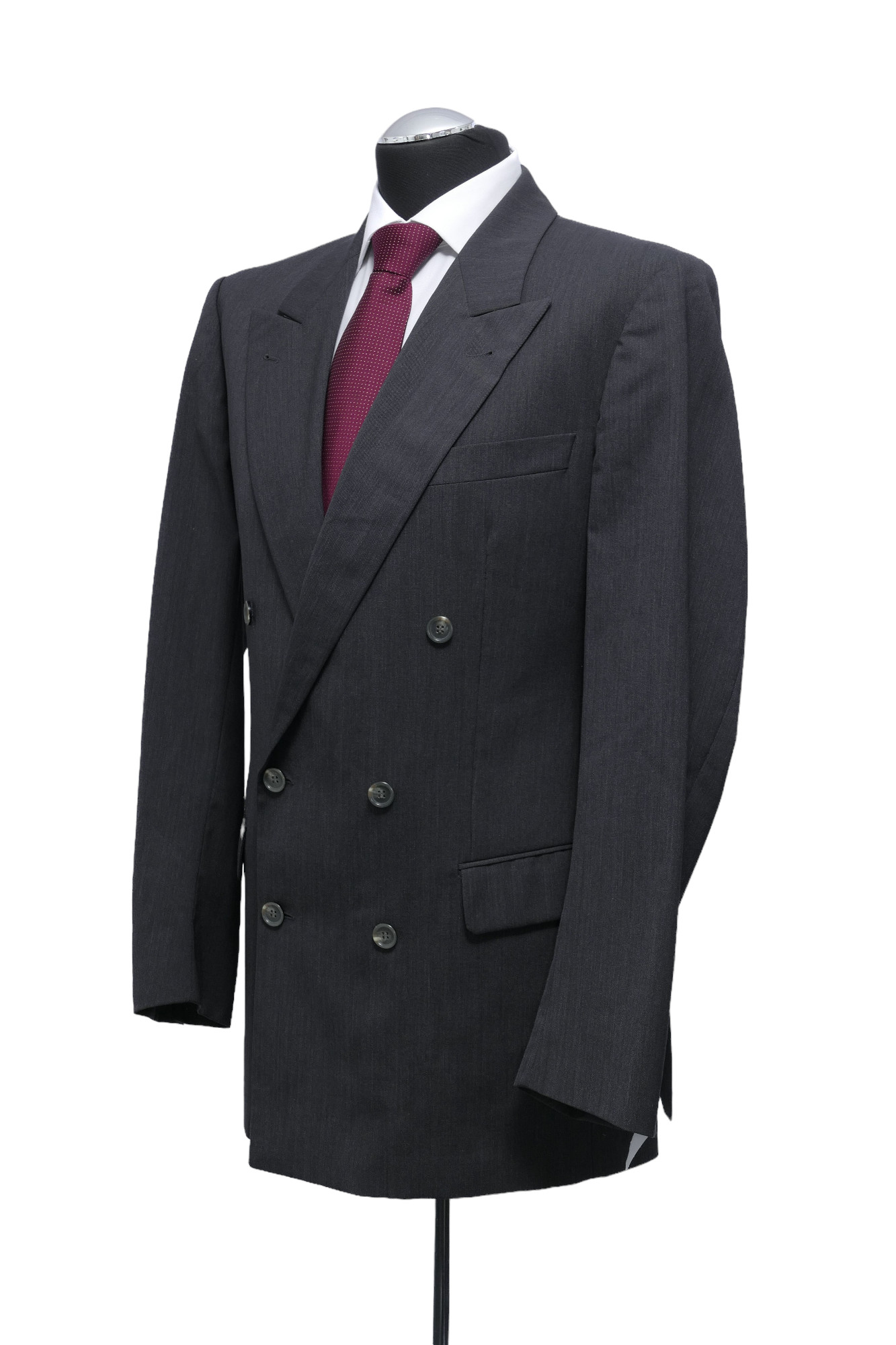 Giacca da uomo SÖR Ermenegildo Zegna 48 grigio antracite doppiopetto in lana Giacca da uomo SÖR Ermenegildo Zegna 48 grigio antracite doppiopetto in lana