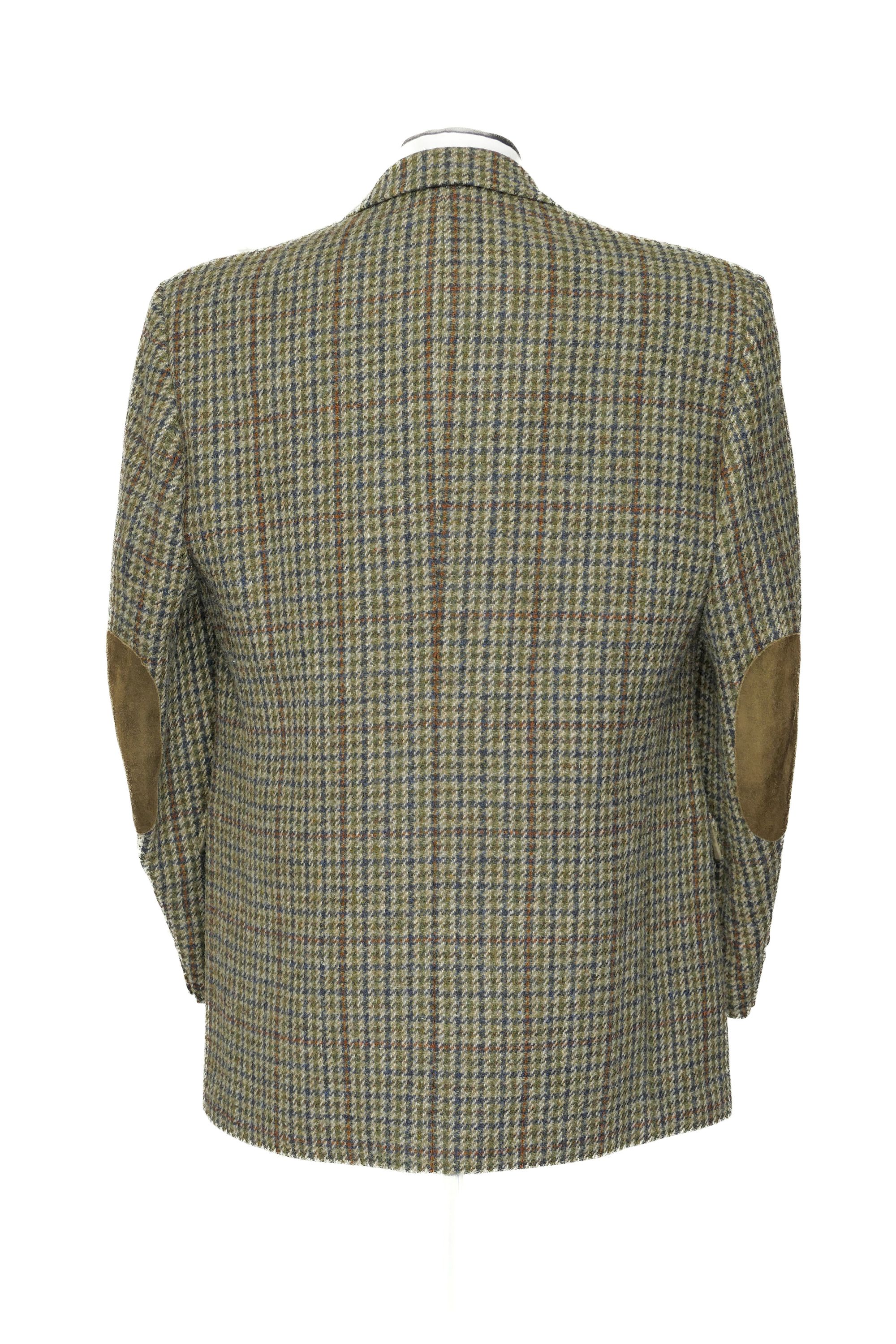 Giacca Harris Tweed giacca 50 verde oliva a quadri monopetto toppe a 2 bottoni come nuova Giacca Harris Tweed giacca 50 verde oliva a quadri monopetto toppe a 2 bottoni come nuova