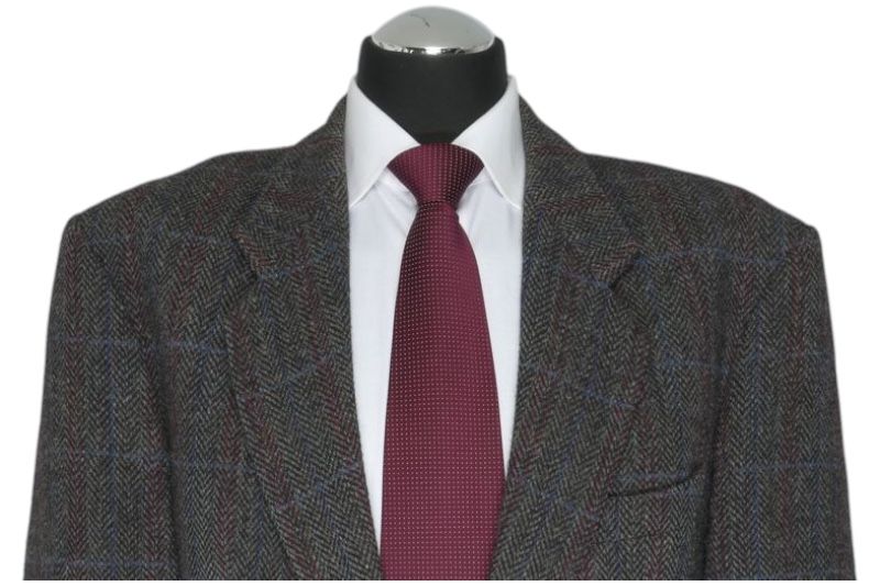 Giacca blazer Harris Tweed 50 grigio grigio scuro spigata monopetto 2 bottoni vintage Giacca blazer Harris Tweed 50 grigio grigio scuro spigata monopetto 2 bottoni vintage