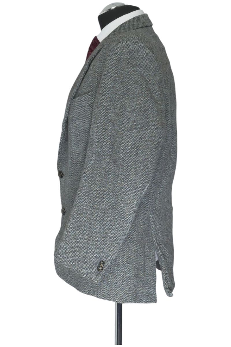 Giacca Harris Tweed Dunn & Co. giacca 48 grigio blu monopetto a 2 bottoni in pelle Giacca Harris Tweed Dunn & Co. giacca 48 grigio blu monopetto a 2 bottoni in pelle