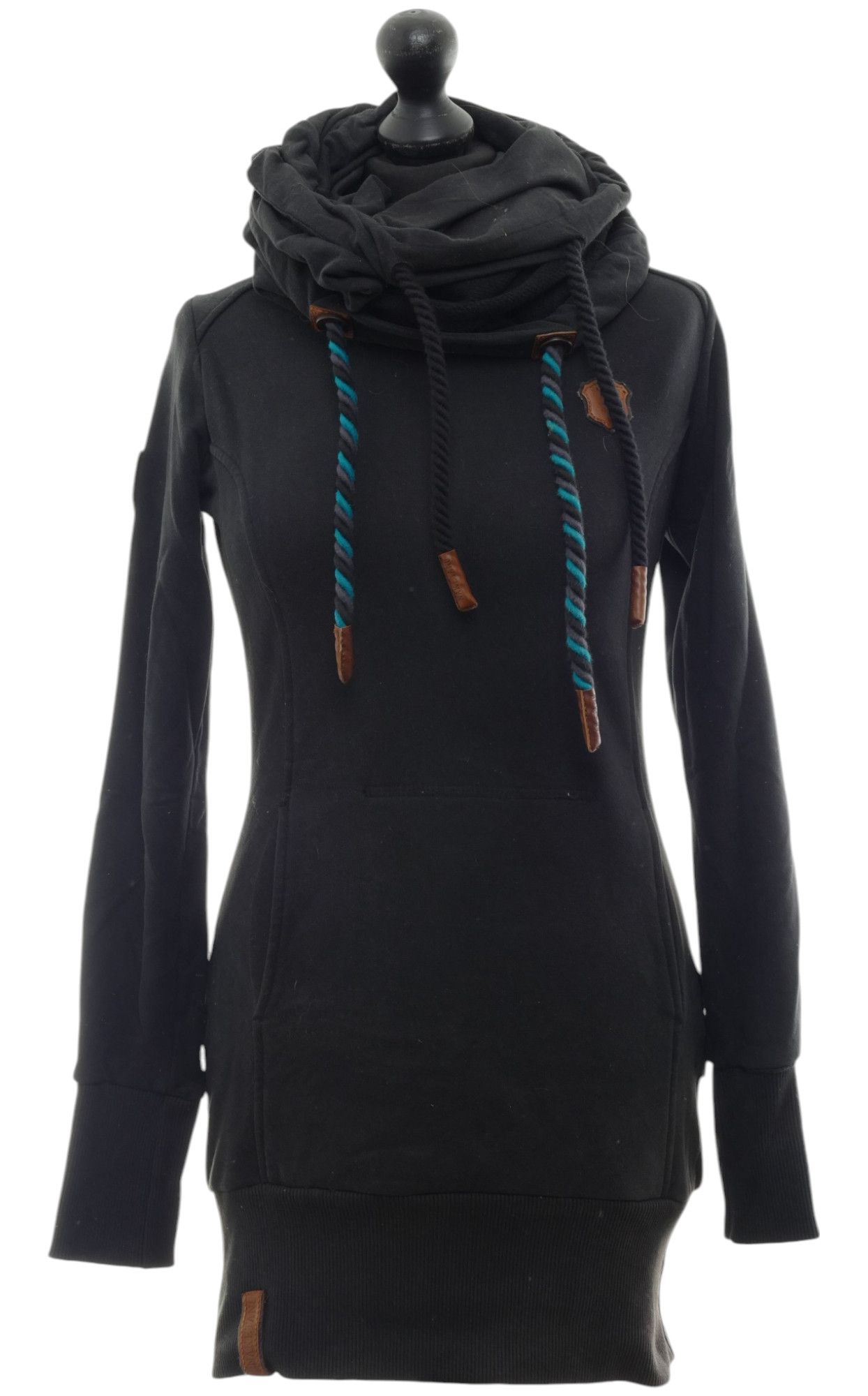 Naketano Lecker Mädsche women's sweatshirt sweater S black tube collar sweat Naketano Lecker Mädsche women's sweatshirt sweater S black tube collar sweat