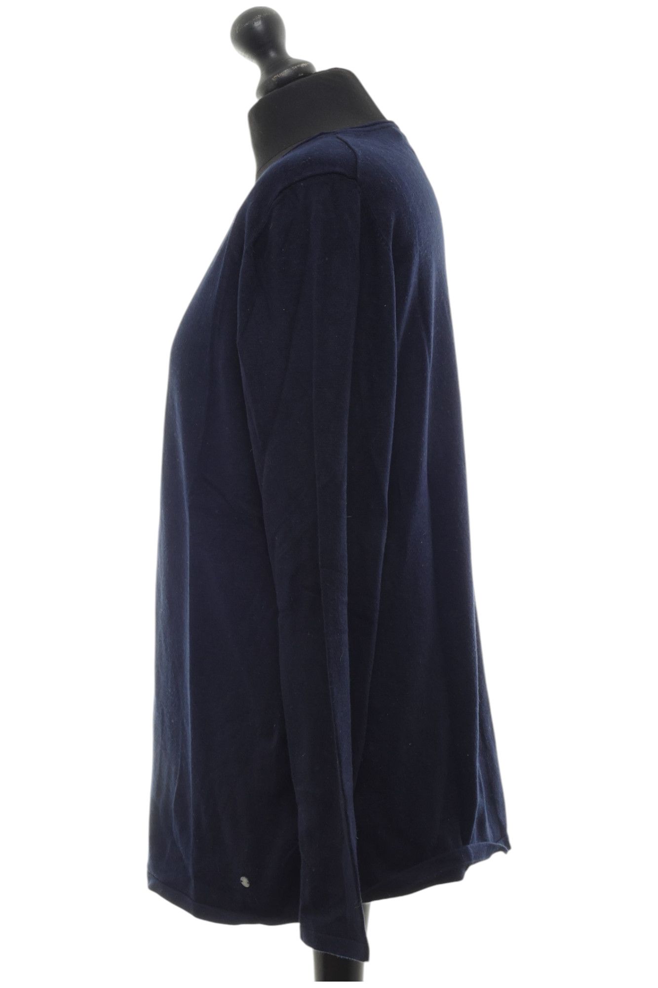 BRAX women's pullover sweater 42 blue dark blue round neck fine knit with viscose BRAX women's pullover sweater 42 blue dark blue round neck fine knit with viscose
