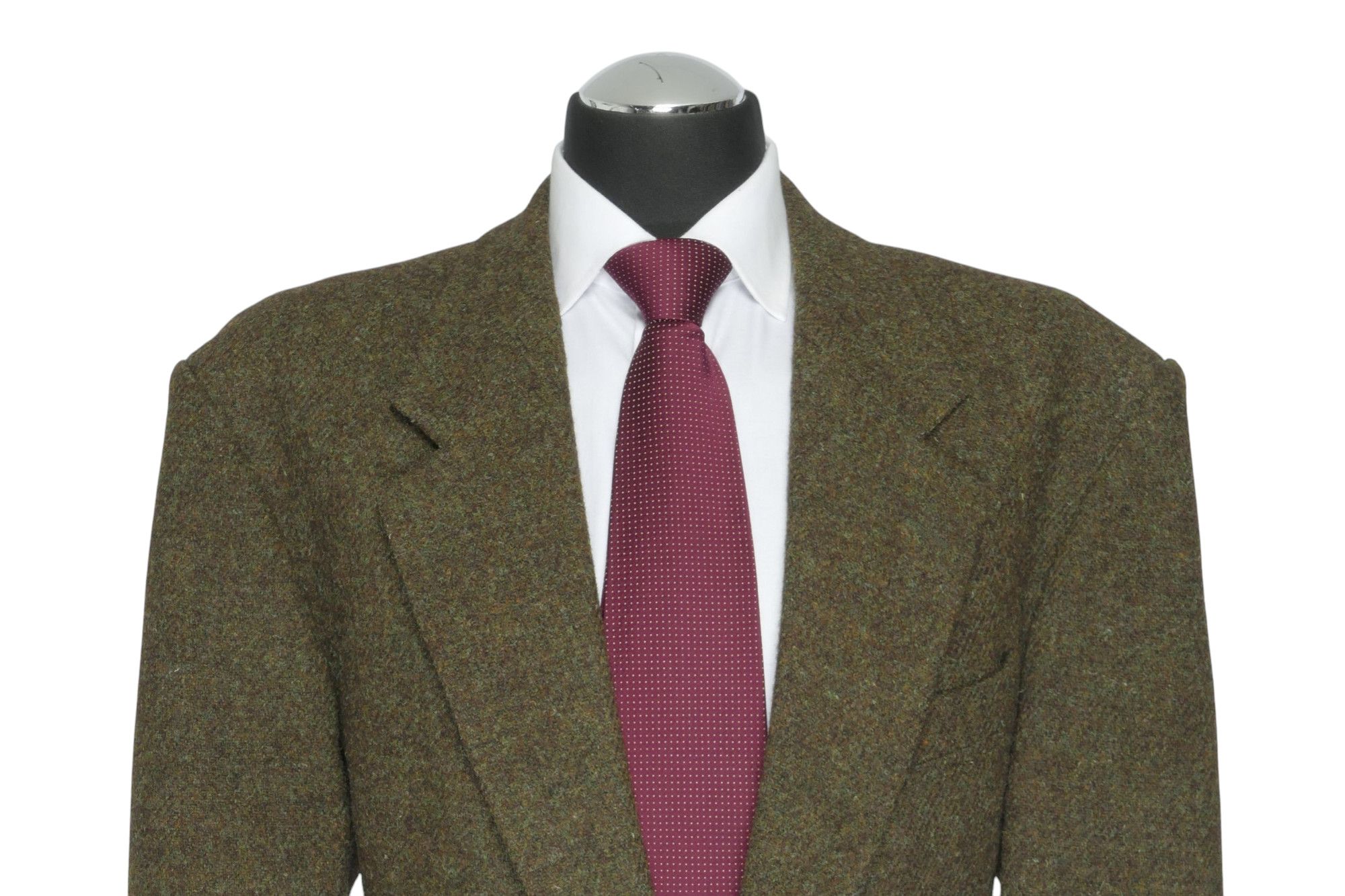 Giacca Harris Tweed giacca 52 verde oliva monopetto 2 bottoni in pelle come nuova Giacca Harris Tweed giacca 52 verde oliva monopetto 2 bottoni in pelle come nuova