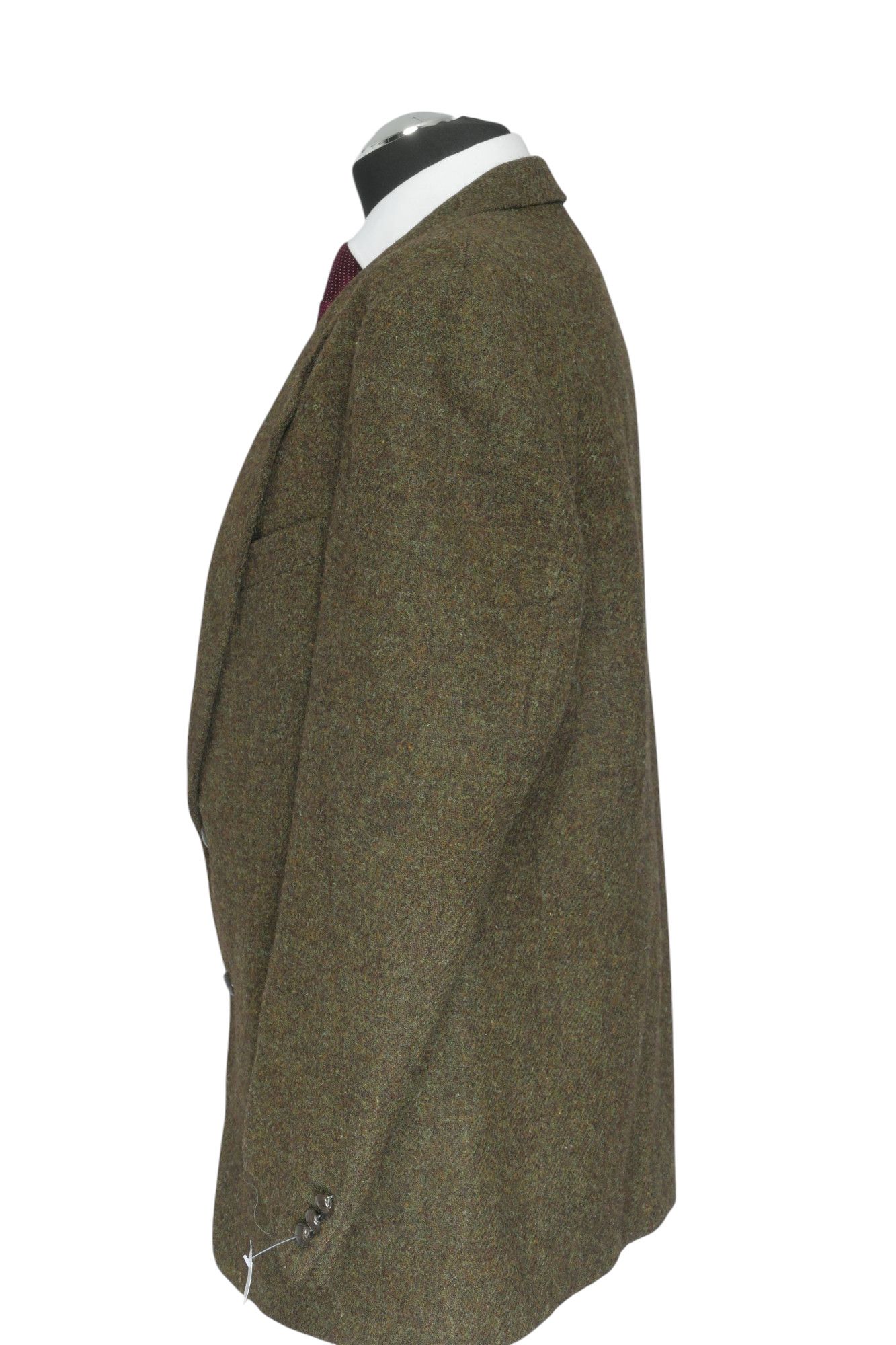 Giacca Harris Tweed giacca 52 verde oliva monopetto 2 bottoni in pelle come nuova Giacca Harris Tweed giacca 52 verde oliva monopetto 2 bottoni in pelle come nuova