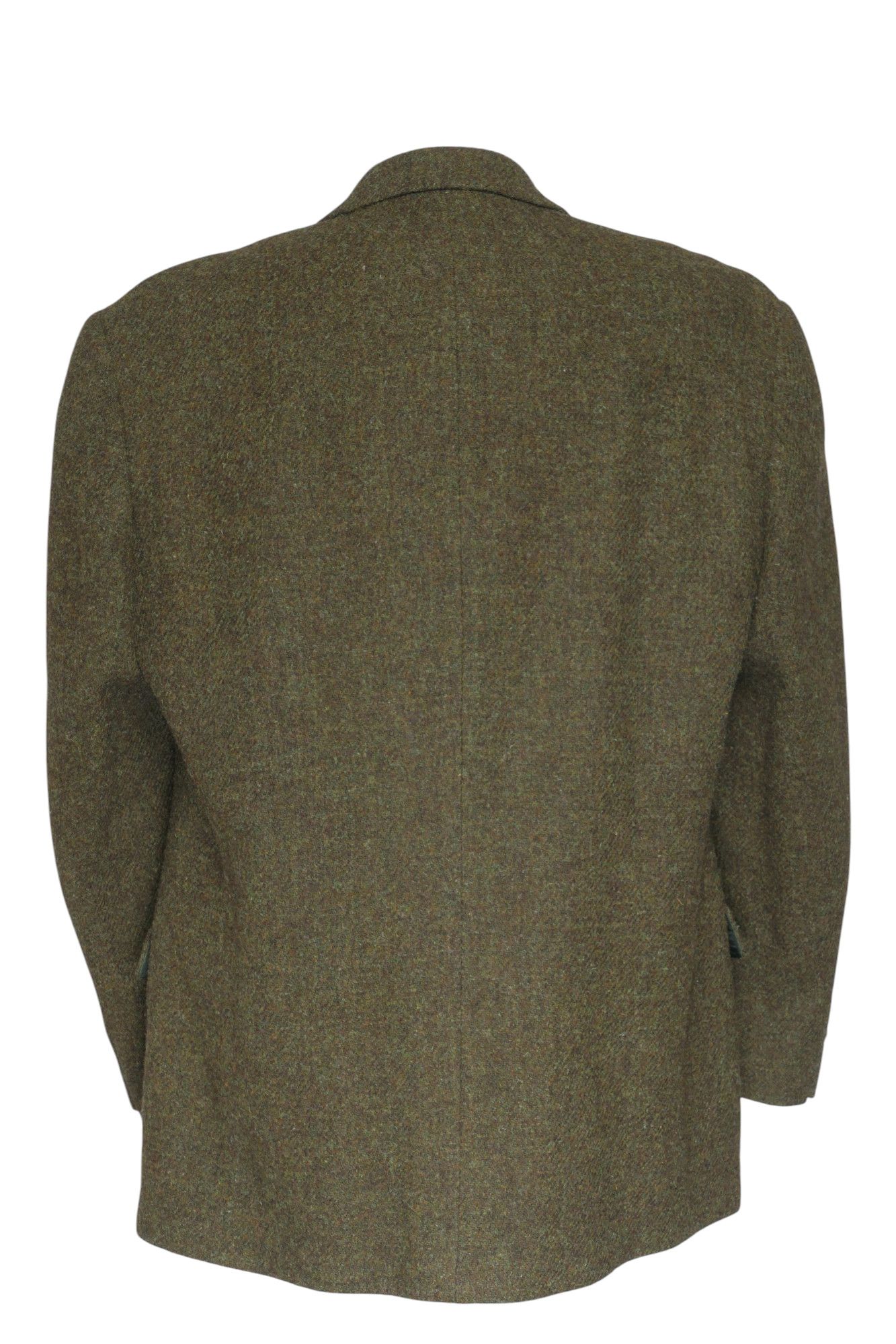 Giacca Harris Tweed giacca 52 verde oliva monopetto 2 bottoni in pelle come nuova Giacca Harris Tweed giacca 52 verde oliva monopetto 2 bottoni in pelle come nuova