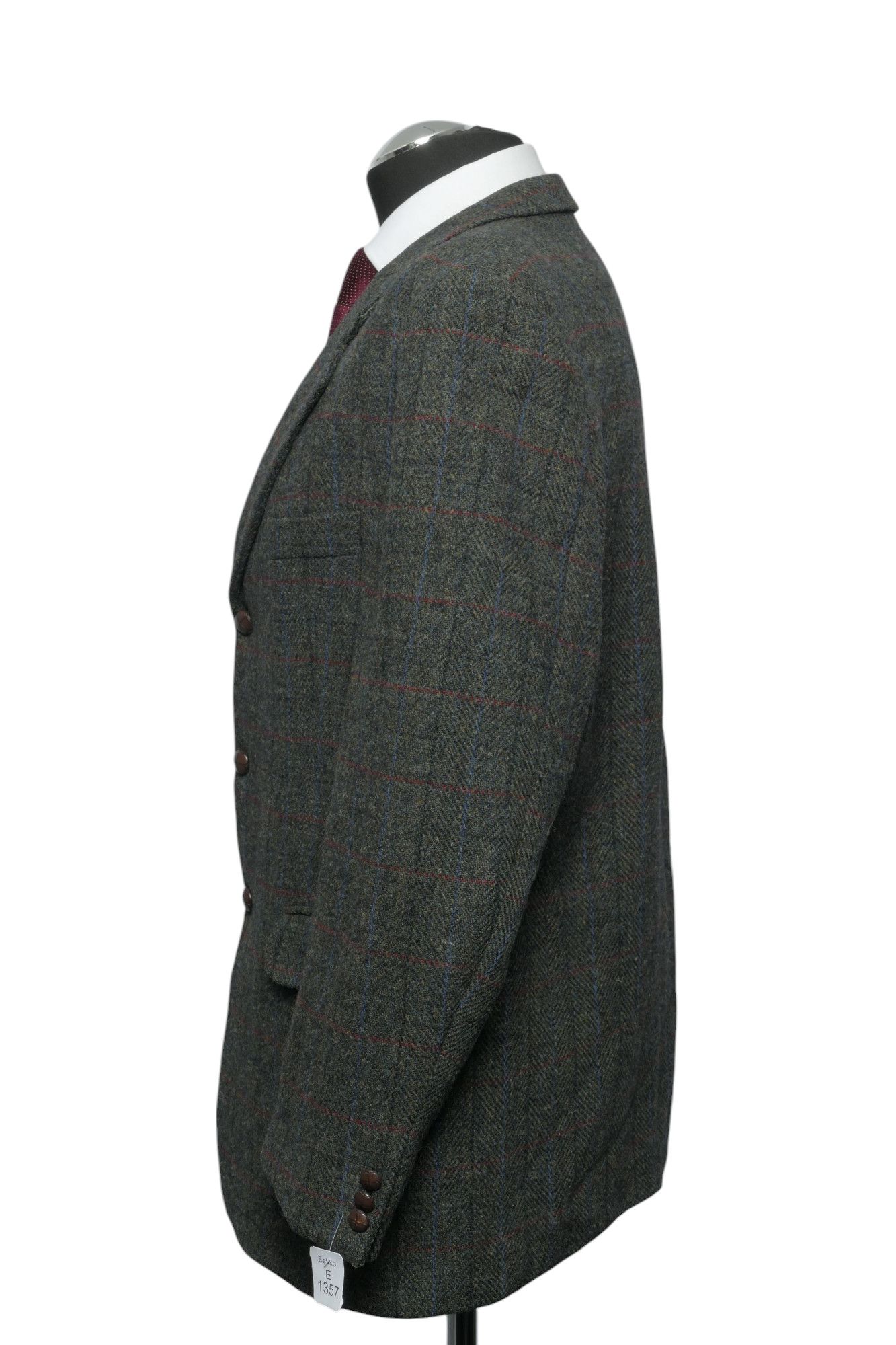Harris TweedPaul R. Giacca Smith giacca 54 grigio oliva a quadretti 3 bottoni come nuova Harris TweedPaul R. Giacca Smith giacca 54 grigio oliva a quadretti 3 bottoni come nuova