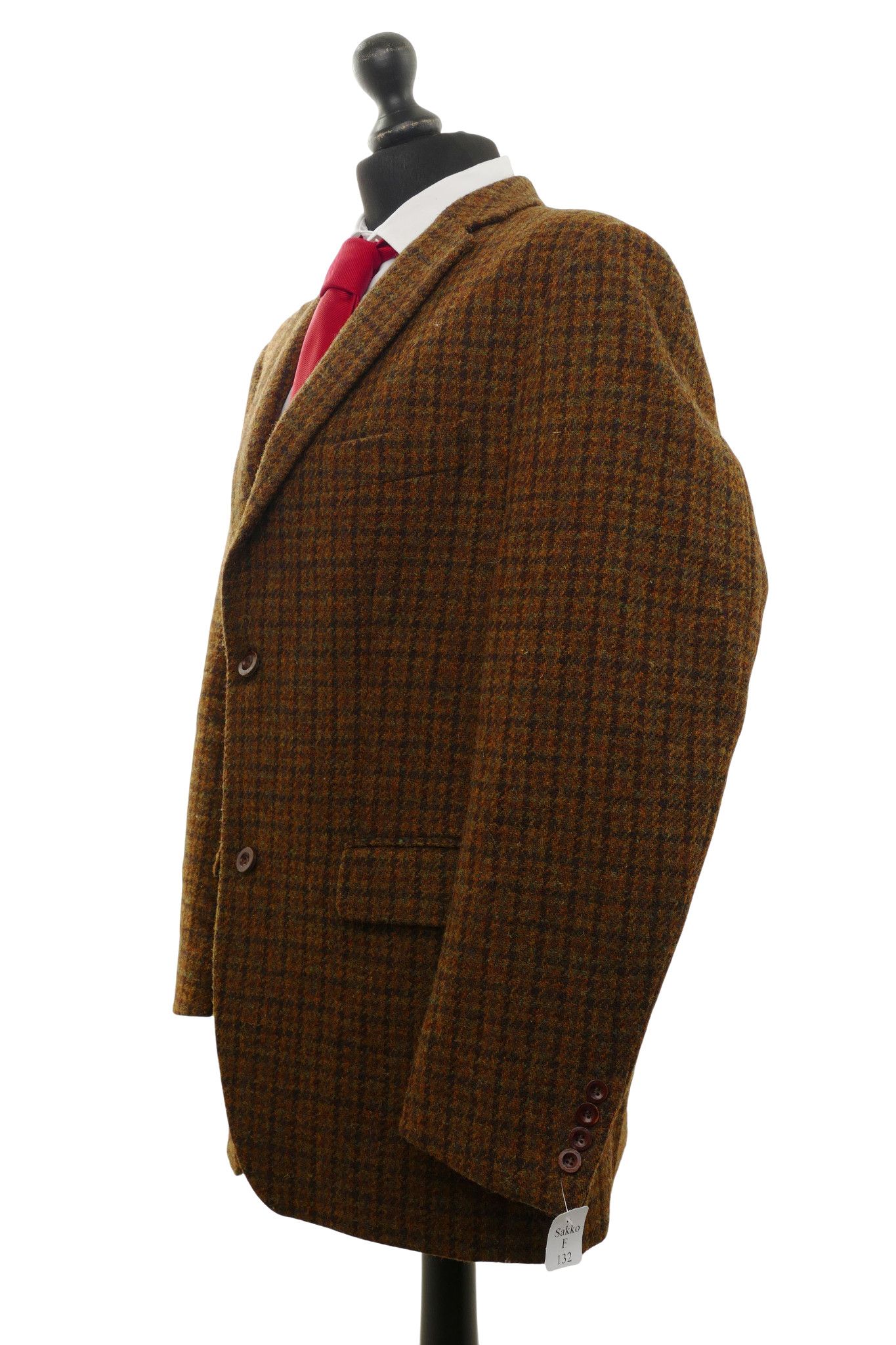 Giacca Harris Tweed giacca 27 marrone oliva a quadri 2 bottoni in pelle come nuova Giacca Harris Tweed giacca 27 marrone oliva a quadri 2 bottoni in pelle come nuova