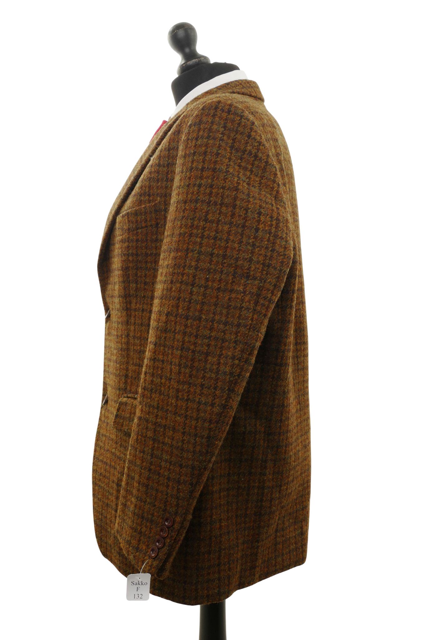 Giacca Harris Tweed giacca 27 marrone oliva a quadri 2 bottoni in pelle come nuova Giacca Harris Tweed giacca 27 marrone oliva a quadri 2 bottoni in pelle come nuova