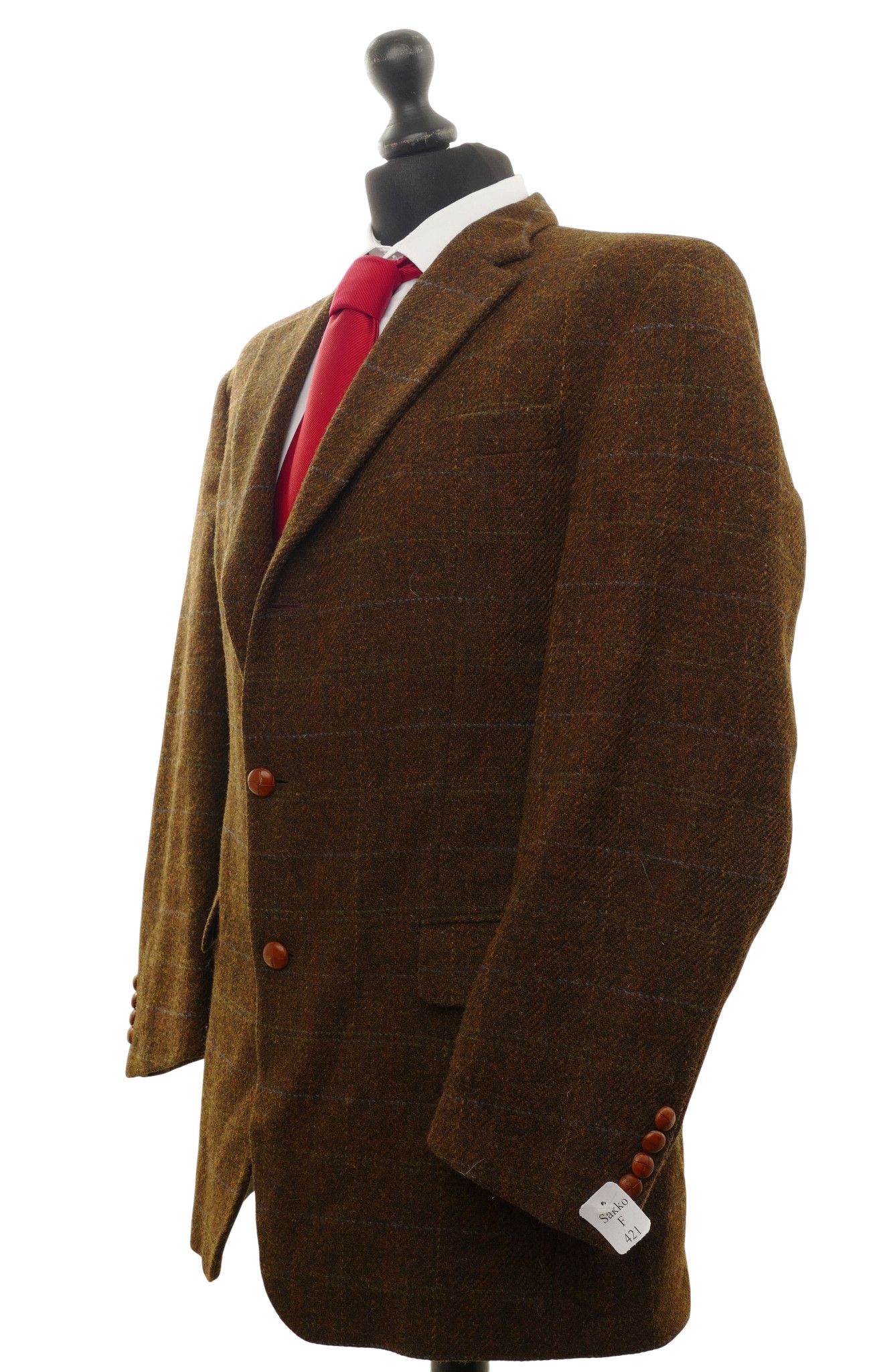 Giacca Harris Tweed giacca 54 marrone oliva a quadri 3 bottoni in pelle come nuova Giacca Harris Tweed giacca 54 marrone oliva a quadri 3 bottoni in pelle come nuova