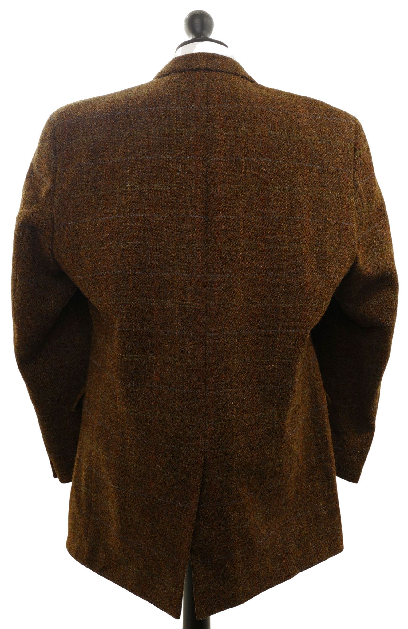 Giacca Harris Tweed giacca 54 marrone oliva a quadri 3 bottoni in pelle come nuova Giacca Harris Tweed giacca 54 marrone oliva a quadri 3 bottoni in pelle come nuova