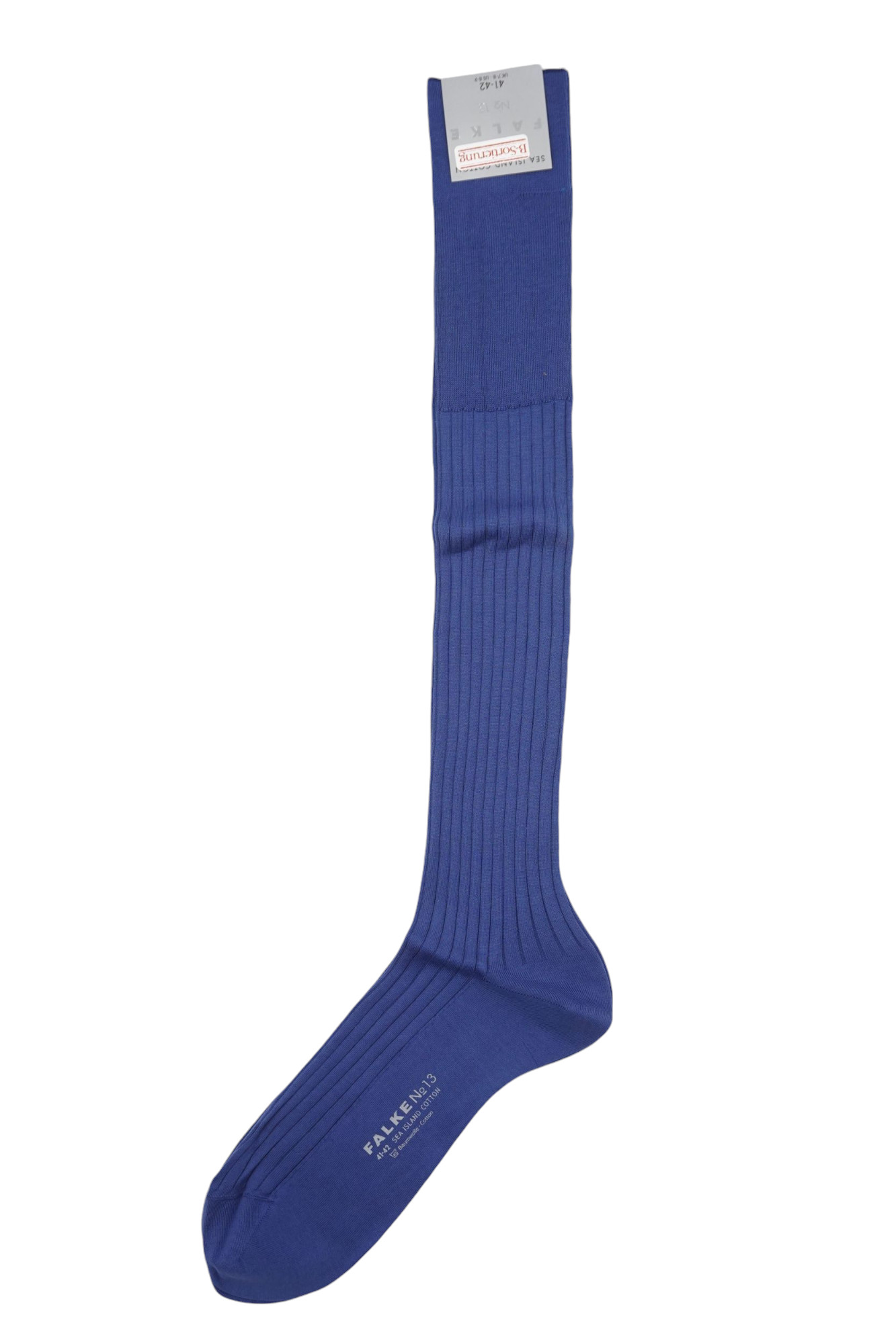 FALKE No.13 men's knee socks stockings 45-46 blue fisherblue Sea Island NEW FALKE No.13 men's knee socks stockings 45-46 blue fisherblue Sea Island NEW