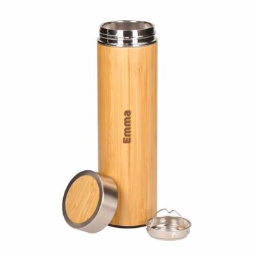 Personalisierte Teeflasche mit Sieb - Doppelwandige Trinkflasche aus Edelstahl - auslaufsicher Teekanne mit Teesieb - Tee Zubehör als personalisierte Geschenkidee zu Weihnachten