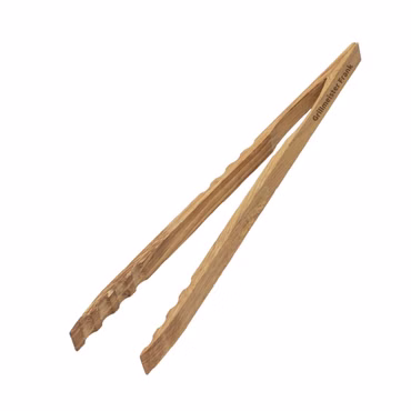 Personalisierte Grillzange 'Oak' aus geöltem Eichenholz - Küchenzange mit ergonomischen Griff - personalisierte Geschenkidee zum Vatertag - Grillzubehör für den Sommer