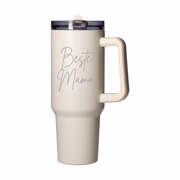 Personalisierter Trinkbecher aus Edelstahl 1,2 L 'Tampa' - Trinkbecher mit Deckel & Strohhalm - Isolierbecher für warme und kalte Getränke - Becher mit Wunschgravur als Geschenkidee