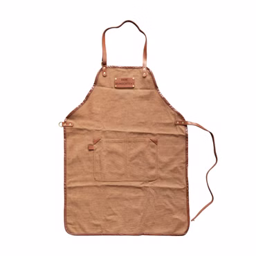 Personalisierte Premium Grillschürze mit Namen inkl. 2 Fronttaschen – größenverstellbare Schürze aus 100% Baumwolle mit Gravur 