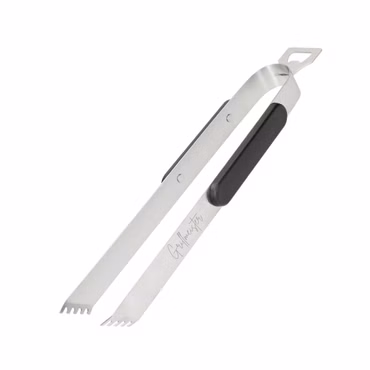 Personalisierte Grillzange 35 cm aus Edelstahl - 2in1 BBQ Zange mit Kapselheber - personalisierte Geschenkidee für Grillmeister - praktische Küchenzange mit ergonomischen Griff