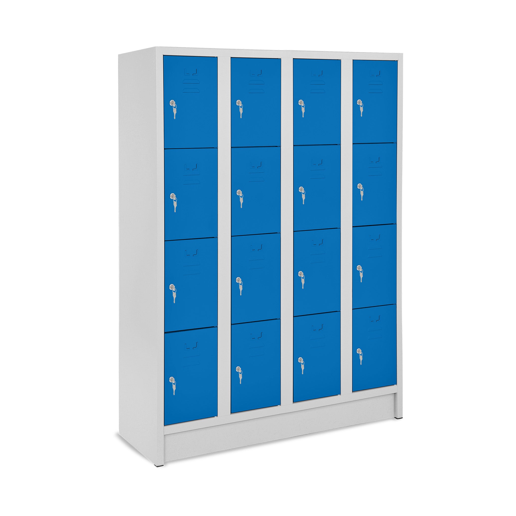 Schliessfachschrank mit 4 Abteilen und 16 Fächern