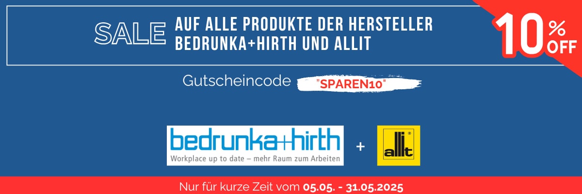 Rabattaktion -10% auf Hersteller Bedrunka+Hirt und Allit