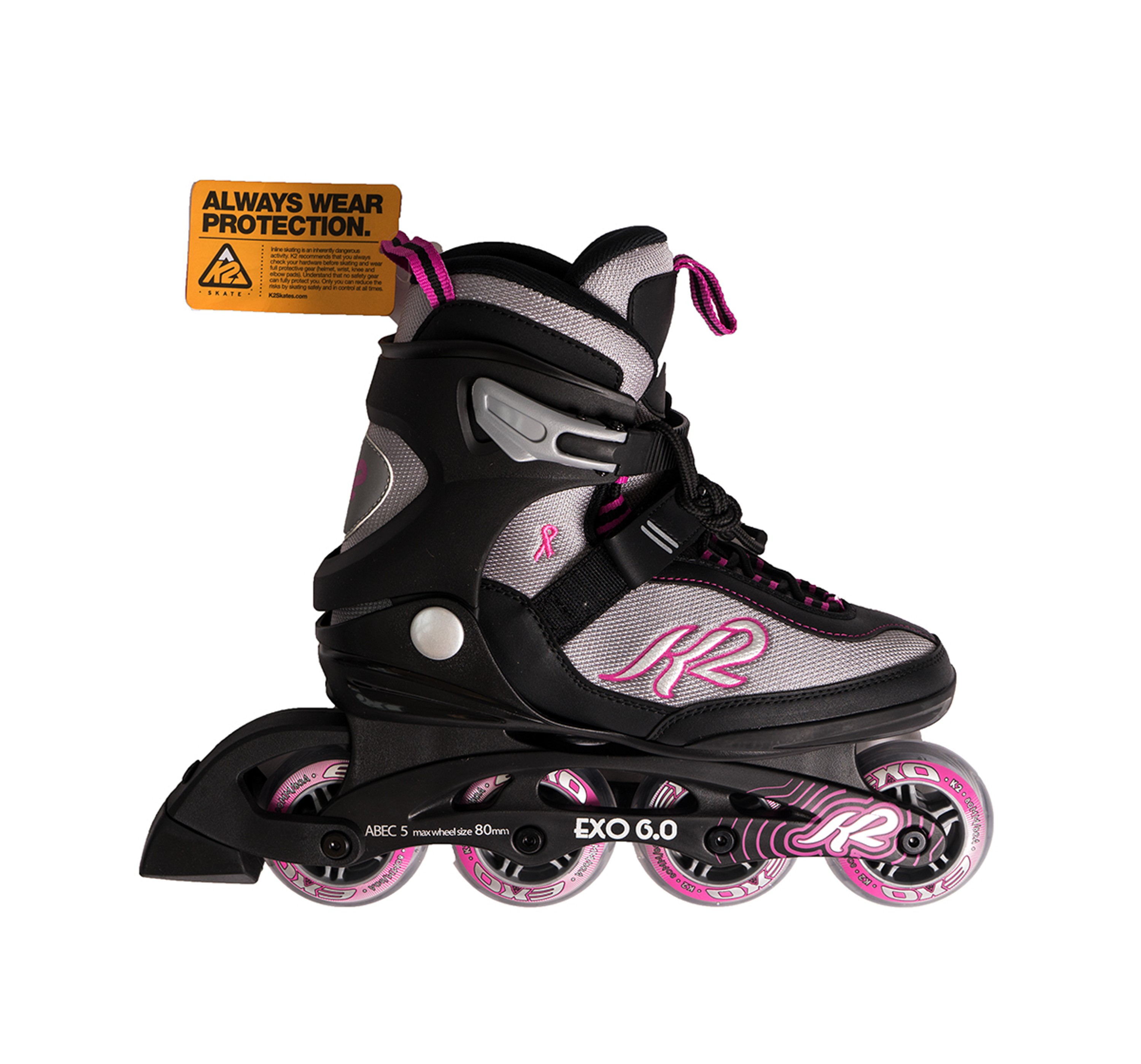K2 Inline Skates K2 Exo 6.0 W Frauen schwarz / pink 80mm Rollen Neu 100