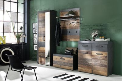 Schrank Speedys Recyceltes Altholz Natur Bunt Lackiert