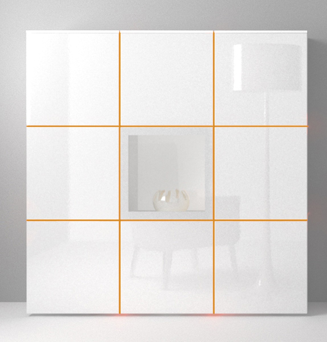 Dreams4Home Highboard Square Glas Kommode Schrank Wohnzimmer weiß o ... Dreams4Home Highboard Square Glas Kommode Schrank Wohnzimmer weiß o ...