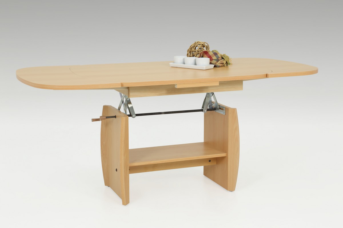 Funktionscouchtisch Buche Dekor Wohnzimmertisch ausziehbar