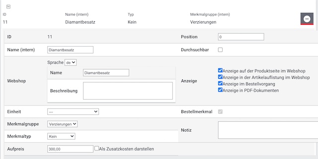 optionen merkmal