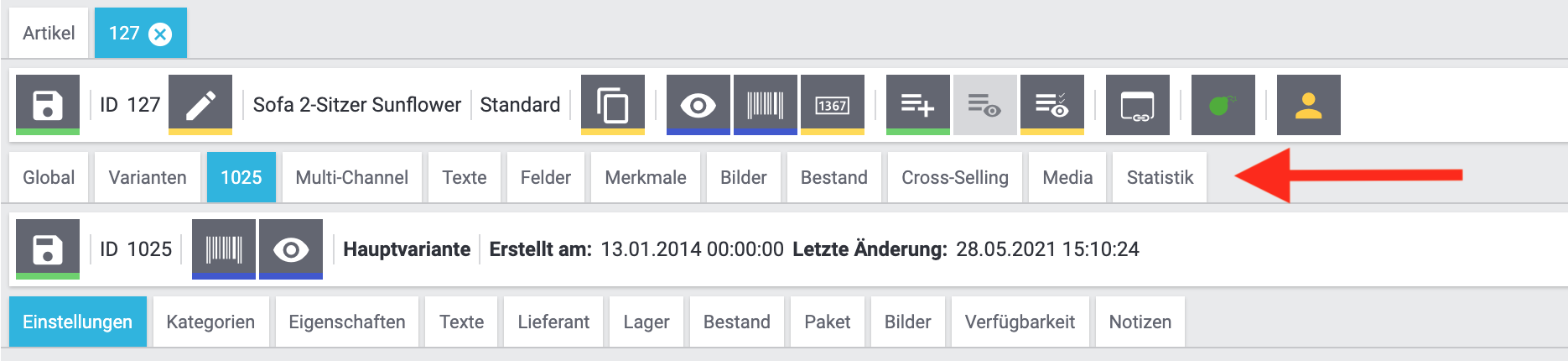 obere tab leiste