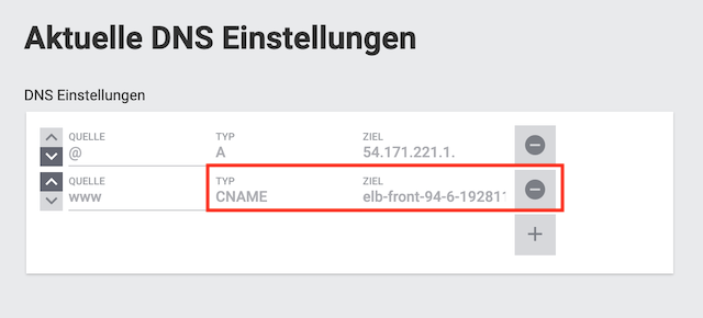 aktuelle dns einstellungen