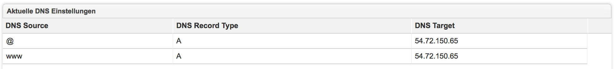 DNS-Einstellungen bei nicht aktiviertem AS