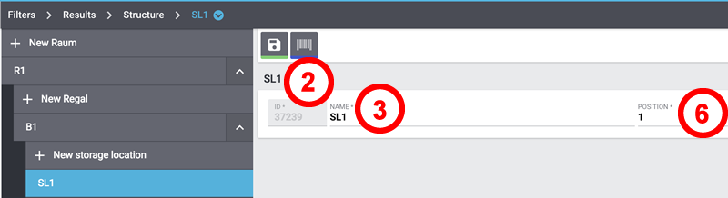 storagelocation data fields structure manager