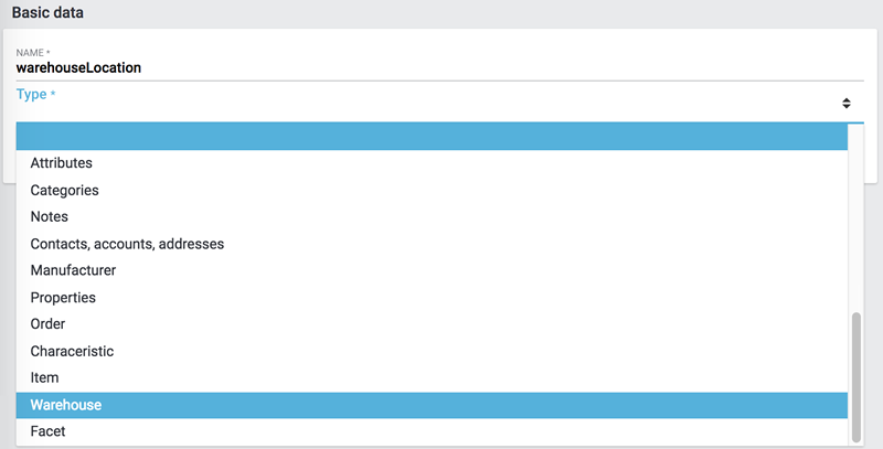 type selection