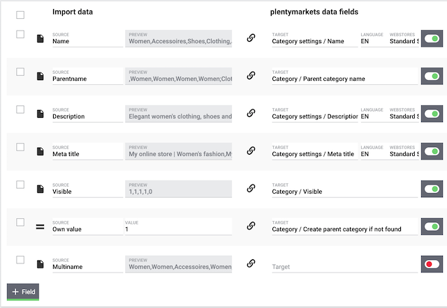 best practice category mapping settings