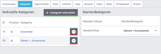 kategorie standardkategorie