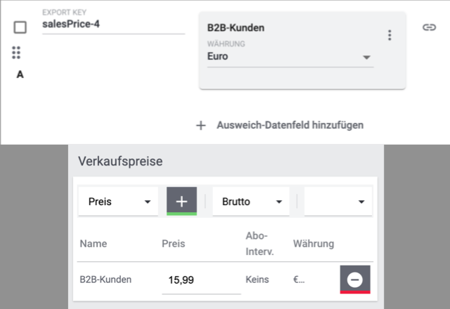 verkaufspreis vgl katalog variante