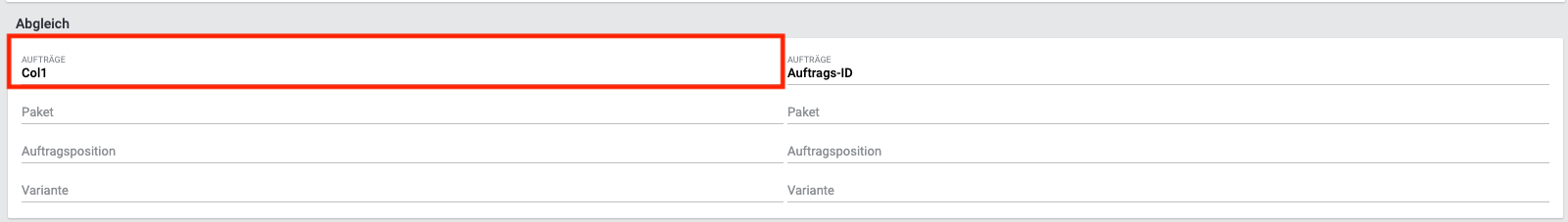 BP Paketnummern AuftragsID andere Spalte