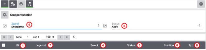 datenfelder in der lagerstruktur