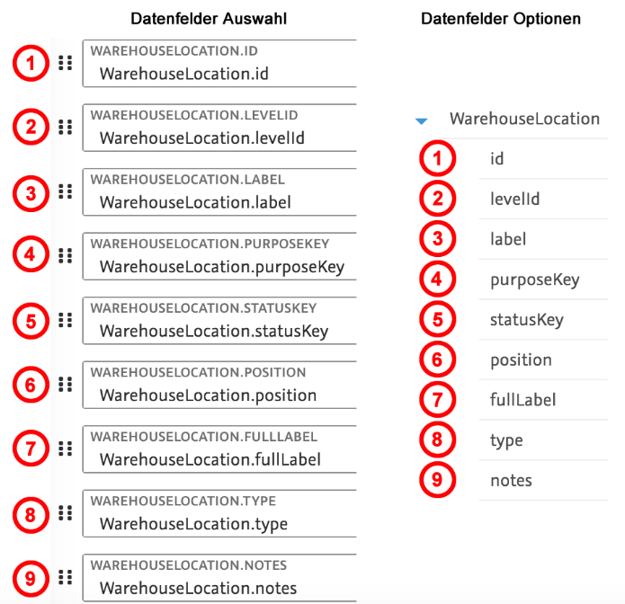 zuweisung der datenfelder