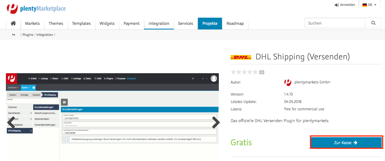 DHL Shipping Plugin kaufen