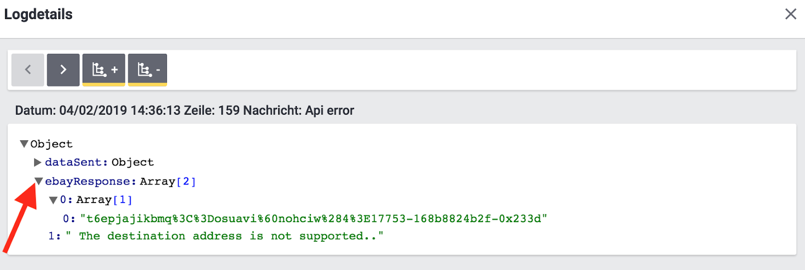 eBay Fulfillment log entry