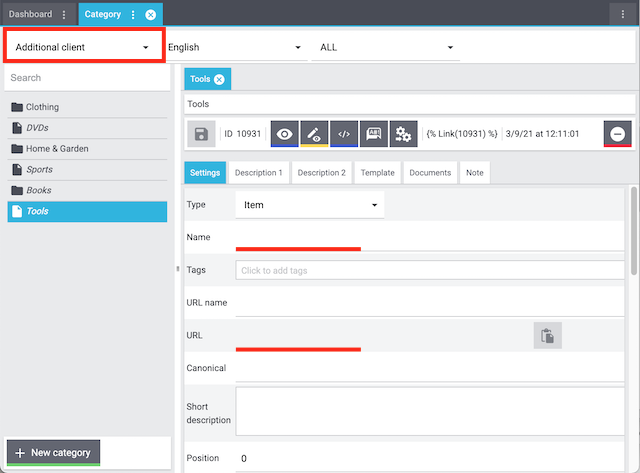 Checklist Categories Clienttexts