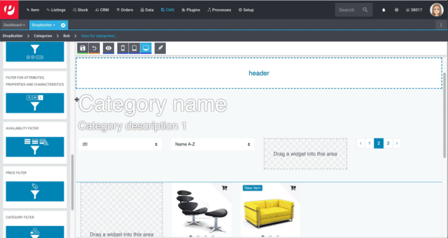 filter sidebar